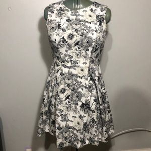 Black and white flower print dress